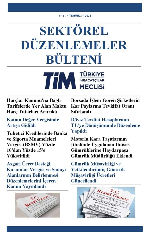1-15 Temmuz 2023 Bülteni 